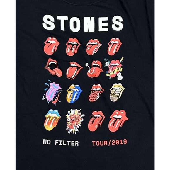 The Rolling Stones 2XL No Filter Tour 2019 Merchandise Black Short Sleeve Tee - Picture 2 of 5